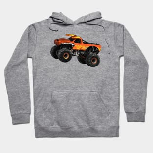 Orange Monster Truck Jump Illustration Hoodie